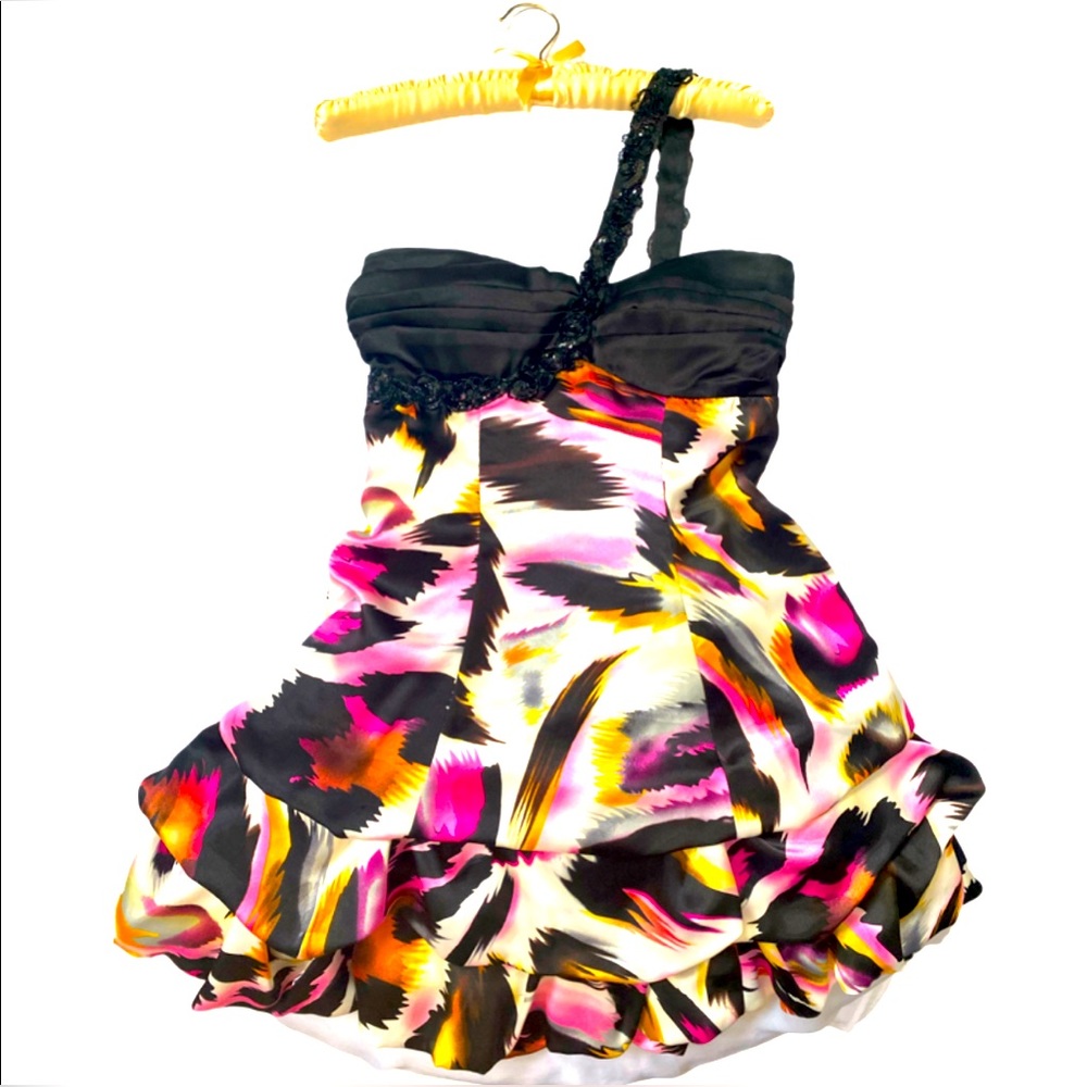 B. Darlin One Strap Beaded Multicolor Mini Dress